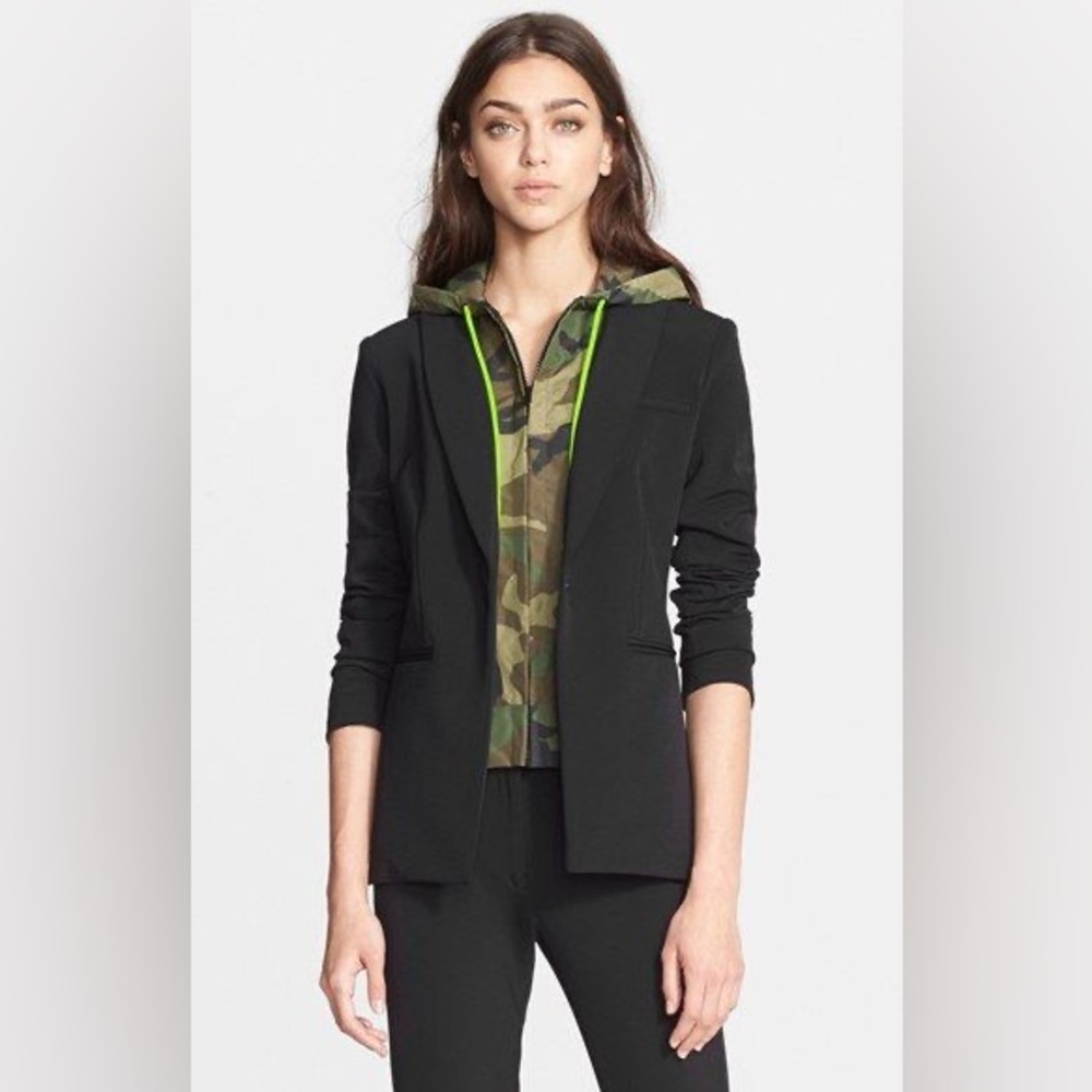 Veronica Beard Black and Green Camouflage Blazer insert.  New with tags